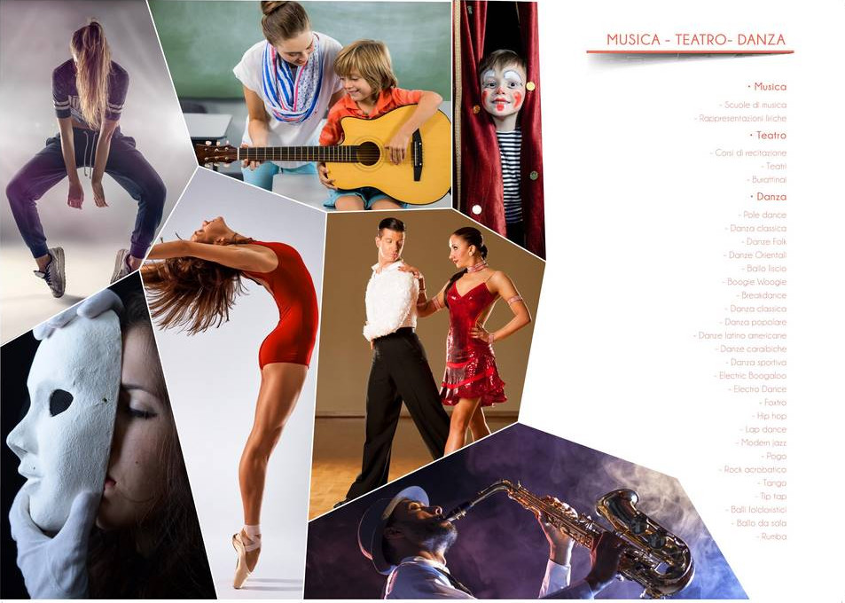 ragazze che danzano bambino suona la chitarra uomo suona il sax maschera bianca recitazione tudu app pescara abruzzo